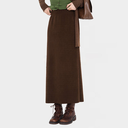 5カラー【ボトムス】ハイウエスト ミディスカート レディース 秋冬 カジュアル 上品 ゴムウエスト【JZシリーズ】