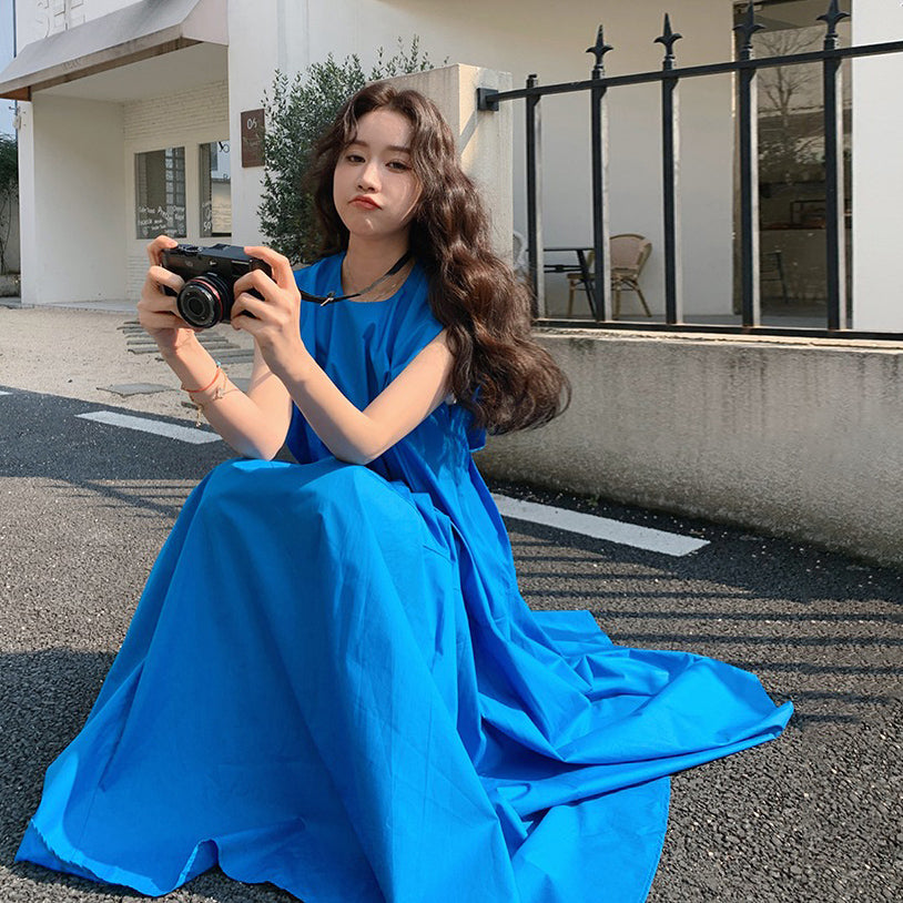 【ワンピース】夏 フレンチロマンチック エレガントデザイン  ノースリーブワンピース