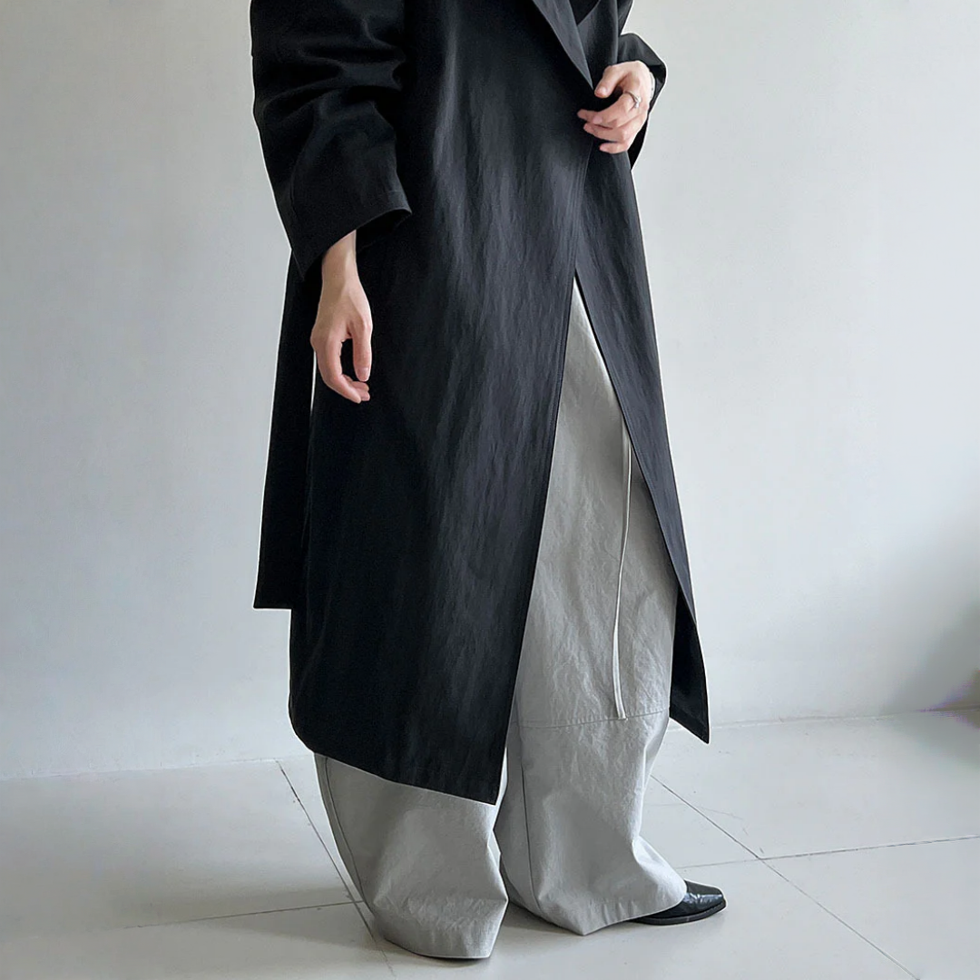 【アウター】春 秋 オーバーシルエット ミディアムロング丈 シングルボタン トレンチコート 【JZシリーズ】