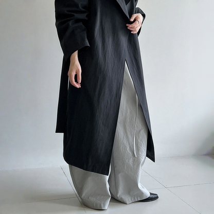 【アウター】春 秋 オーバーシルエット ミディアムロング丈 シングルボタン トレンチコート 【JZシリーズ】