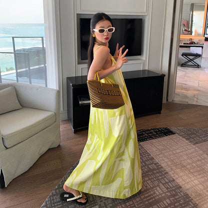 【ワンピース】夏 コットン100％ ゆったりシルエット 花柄 ノースリーブキャミワンピース【SHシリーズ】