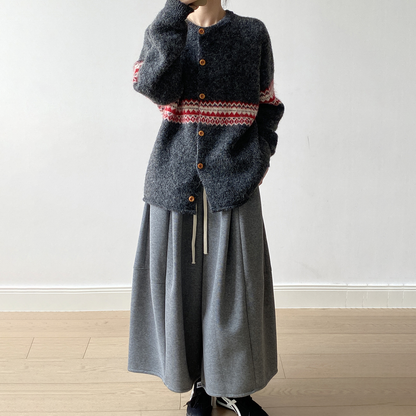 【ボトムス】✨ソフト＆着瘦せ♡韓国風ゴムウエストワイドパンツ 秋冬 レディース 九分丈【JZシリーズ】