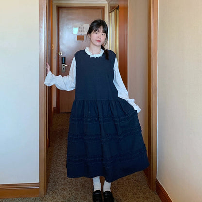 【ワンピース】春 秋 冬 厚手 ノースリーブ ルーズ キュート ワンピース 【JZシリーズ】