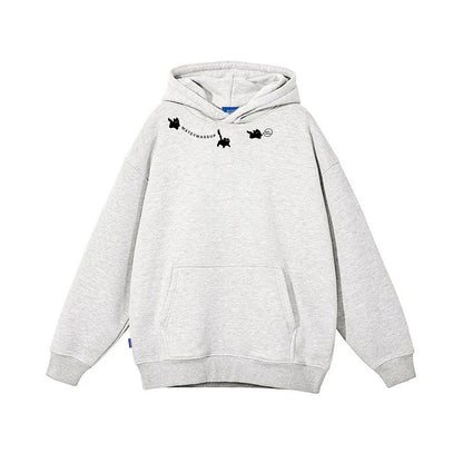 6カラー【トップス】😻猫プリント 子猫 フード付き スウェット ユニセックス 冬 裏起毛 パーカー【FCシリーズ】