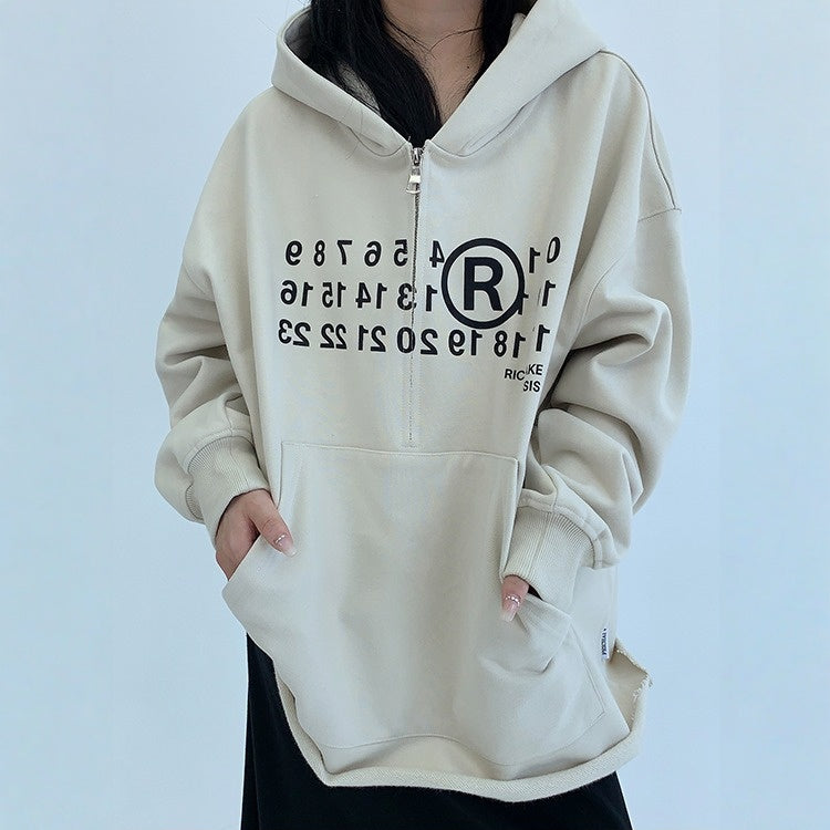 【アウター】春 秋 冬 厚手 オーバーシルエットハーフジップ フード付き パーカー ジャケット 【FCシリーズ】