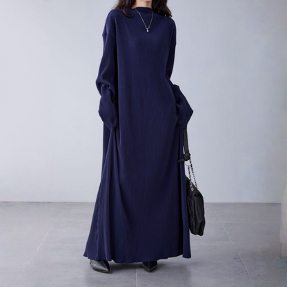 【ワンピース】春 秋 冬 ダーク ルーズ ドレープ感 長袖 ワンピース 【JZシリーズ】