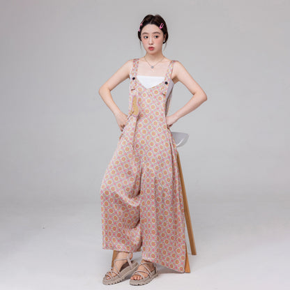 【ボトムス】夏にぴったりの涼しげ ゆったりカジュアル オーバーサイズオールインワン【SHシリーズ】