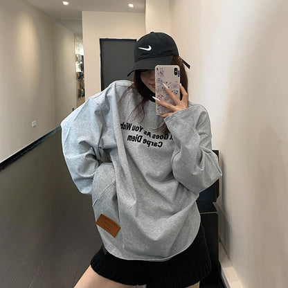 【トップス】フロッキープリント アルファベット コットン100％ 長袖 Ｔシャツ  【FCシリーズ】