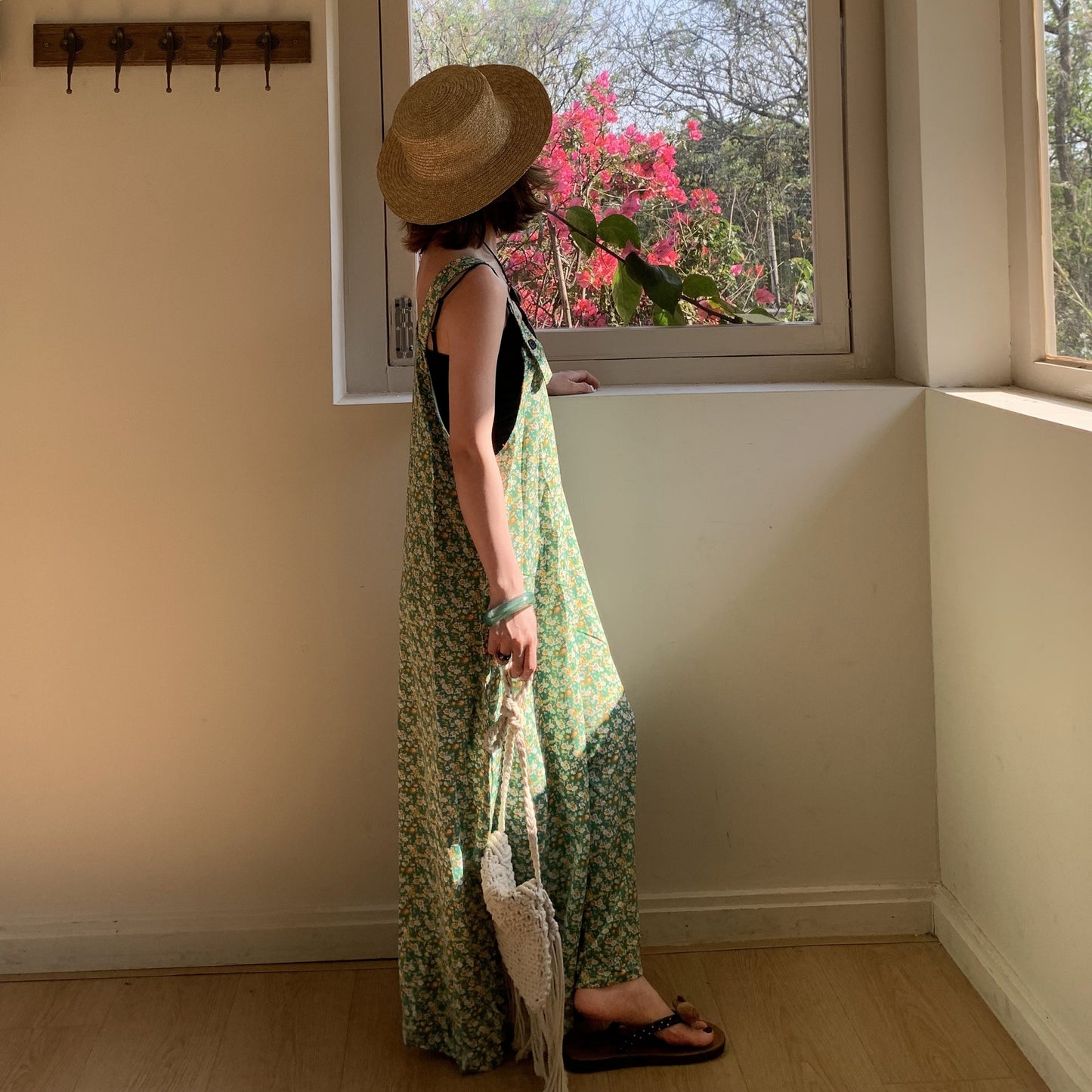 🌟売り切れ続出中【ボトムス】夏新作 ナチュラルな抜け感 翡翠グリーン オーバーサイズサロペットパンツ オールインワン【SHシリーズ】