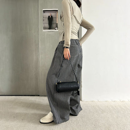 【シューズ】ヴィンテージ 太ヒール プリーツ ワンストラップ ローファー パンプス