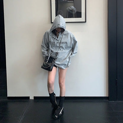 【トップス】薄手 UV対策パーカー レタープリント フード付き 長袖  Tシャツ  【FCシリーズ】
