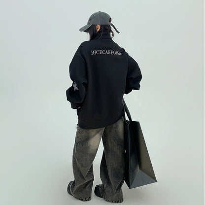 【トップス】パッチレザー付きの ヘビーウェイト 春 秋 冬 スタンドネック パーカー 【FCシリーズ】