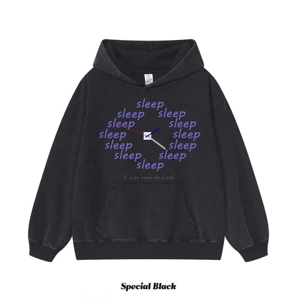 9カラー | S~3XL【トップス】アメリカン風 おやすみモード 時計プリント フーディー 春秋 ルーズ ユニセックス パーカー【FCシリーズ】