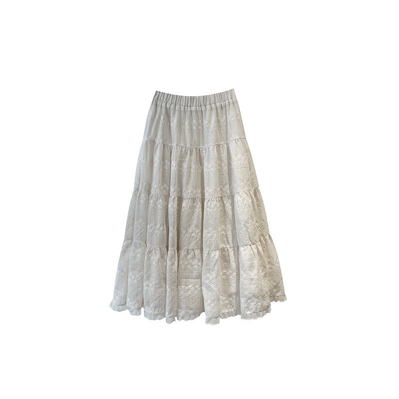 【ボトムス】刺繍 レース フレア スカート 【JZシリーズ】
