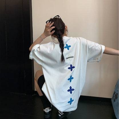 【トップス】アメリカンレトロ パッチ刺繍 コットンTシャツ 【FCシリーズ】