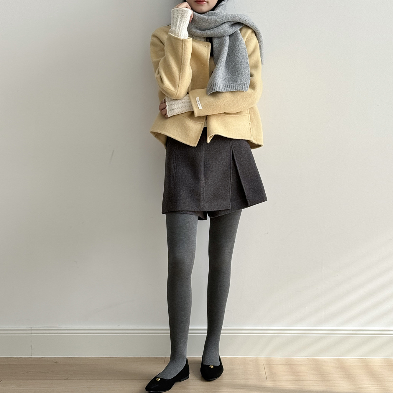 【アウター】上質ウールコート✨レディース 冬 短丈 シンプル 丸首 ゆったりシルエット 大人可愛い【JZシリーズ】