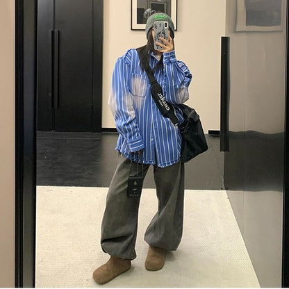 【アウター】ヴィンテージ加工 ストライプ ジャケット アウター 【FCシリーズ】