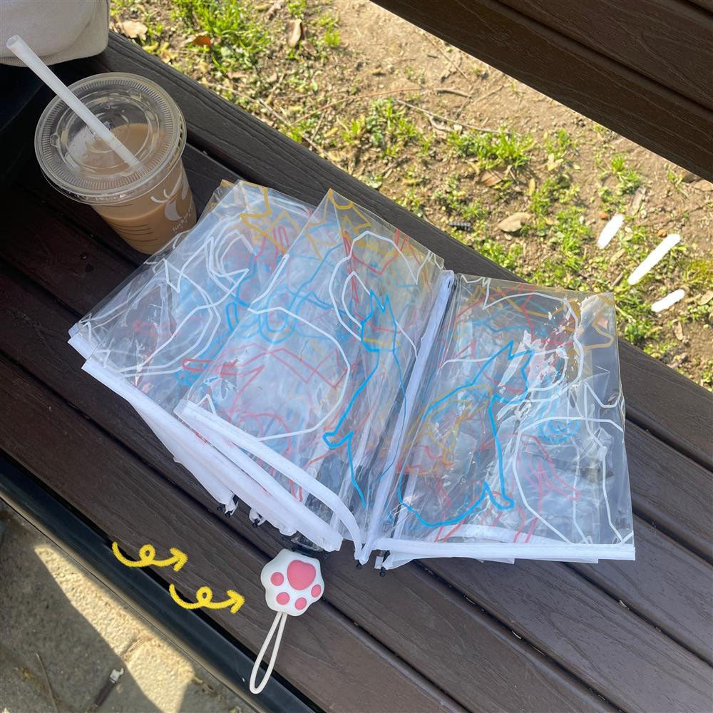 【グッズ】透明猫柄＆肉球プリント 癒し系かわいいキャラクター傘【SHシリーズ】