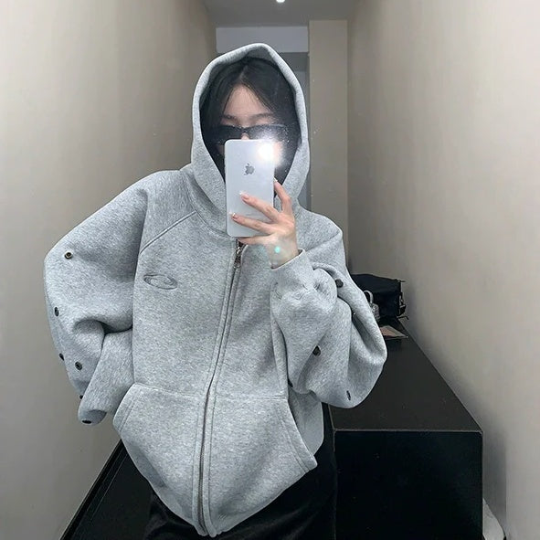 【アウター】春 秋 冬 袖スリット入り オーバーサイズ ヴィンテージ感  裏起毛 パーカー ジャケット 【FCシリーズ】