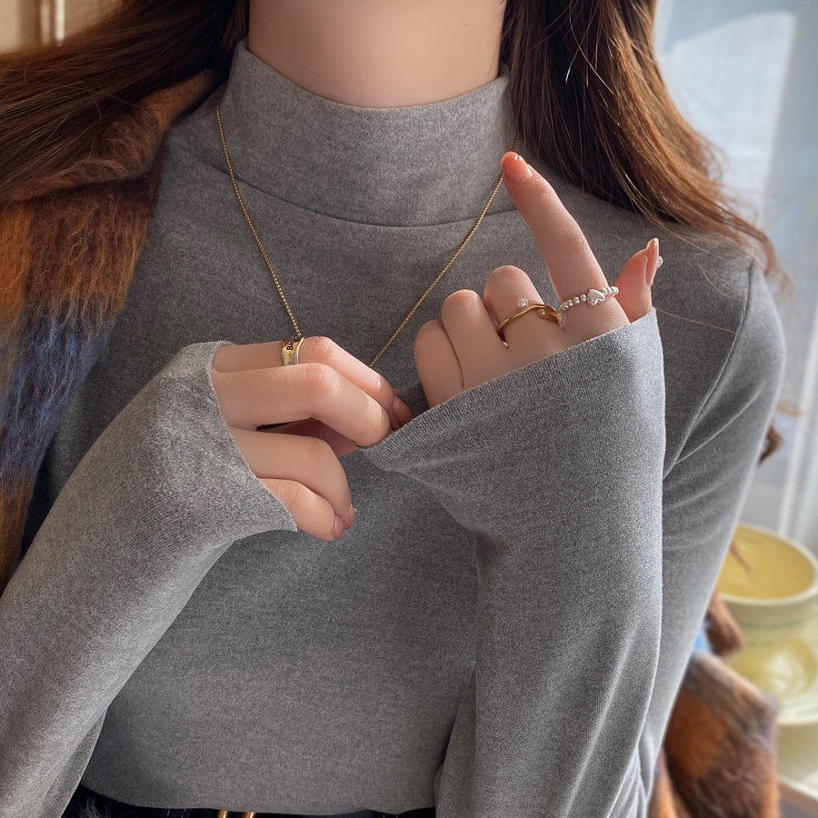 【トップス】🌈12色展開！ハーフタートルネックインナートップス 🏷️超万能 柔らかくて暖かい【JZシリーズ】