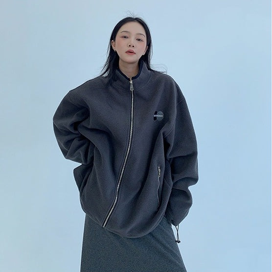 【アウター】春 秋 冬 フリース スタンドカラー オーバーシルエット ジャケット 【FCシリーズ】