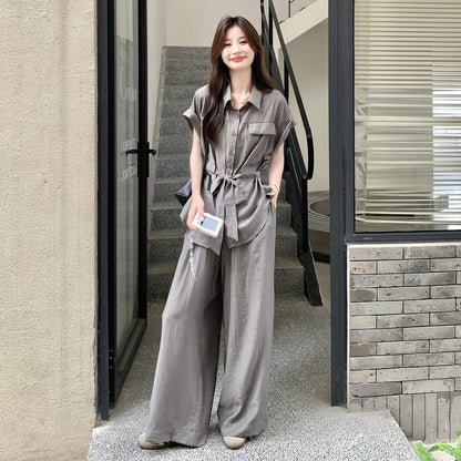 【セットアップ】クールでスタイリッシュ トップス + ワイドパンツ 2点上下セット 【JZシリーズ】
