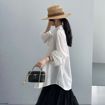 期間限定⭐️60%OFF【トップス】テンセル100% 襟付き シングルボタン 通気性 シャツ 【JZシリーズ】