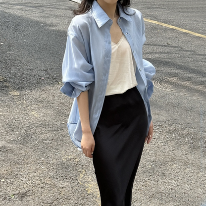 【トップス】夏 日焼け止め ルーズ シャツ 【SNシリーズ】