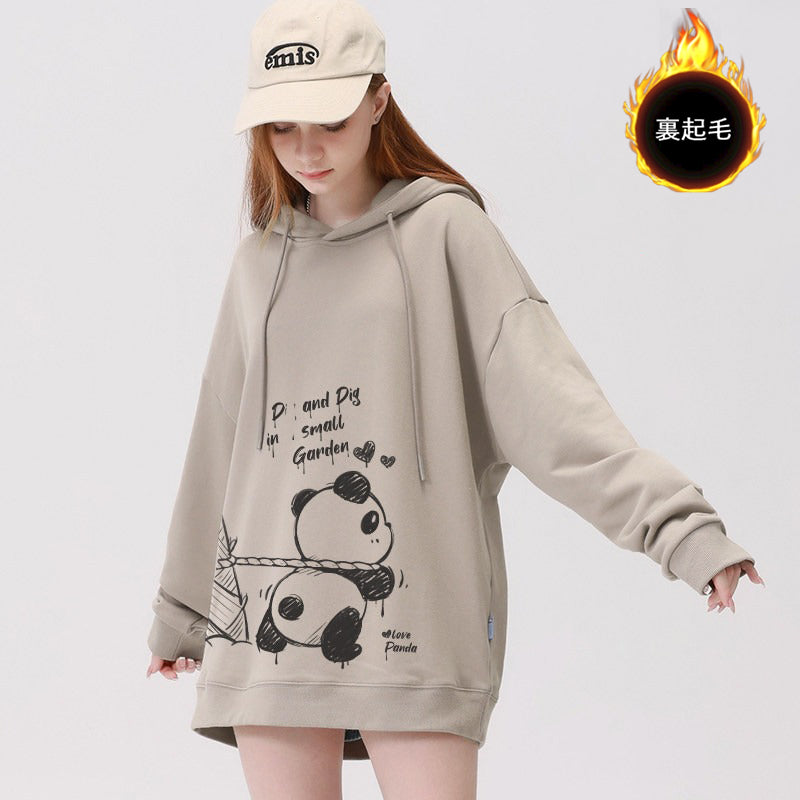 【トップス】🐼パンダ柄 裏起毛・厚手 フード付き スウェット レディース 秋冬新作 パーカー【FCシリーズ】