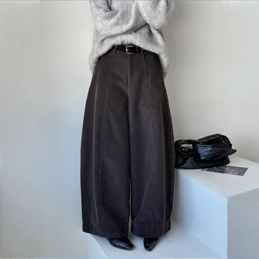 【ボトムス】コーデュロイ 上品見え トレンド感 ゆったり パンツ 【JZシリーズ】