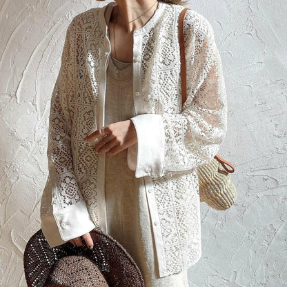 NEW長袖入荷！【トップス】 夏新作 日本風 ラウンドネック レーストップス  レース ノースリーブ ベスト タンクトップ シャツ