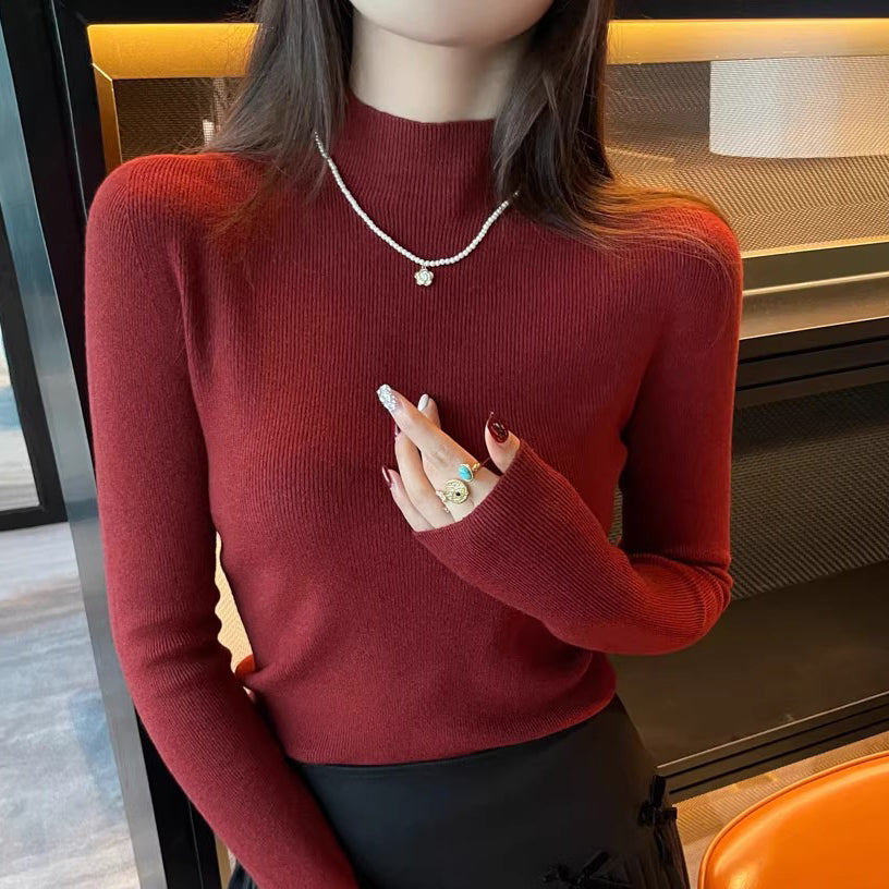 【トップス】🎨15色展開！ハーフタートルネックインナートップス 🏷️超万能＆必携アイテム シームレス一体型デザイン【JZシリーズ】