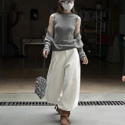 【トップス】春 秋 冬 オフショルダー クロスデザイン 肌に優しい ニット Ｔシャツ 【JZシリーズ】