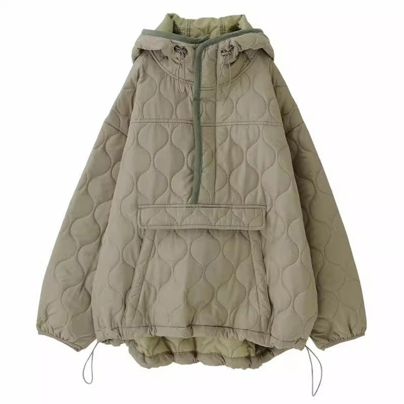 【24AW】【アウター】シンプル ゆったり 着痩せ 新作 長袖 薄手 綿入れコート