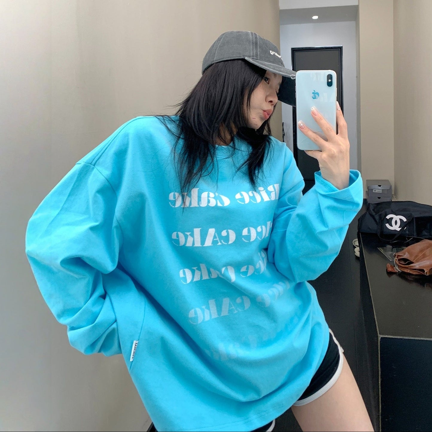 【トップス】春 秋 冬 コットン100% アルファベット プリント ゆるリラックス Ｔシャツ