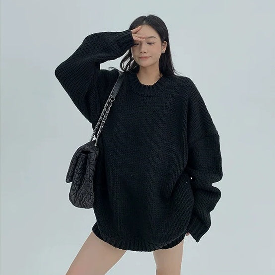 【トップス】春 秋 冬 レトロ ニット ラウンドネック セーター【FCシリーズ】