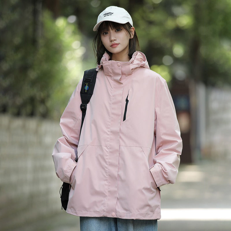 【アウター】ユニセックス アウトドア マウンテンパーカー ゆったりシルエット 3WAY仕様 着脱可能 カップル向け ジャケット【FCシリーズ】