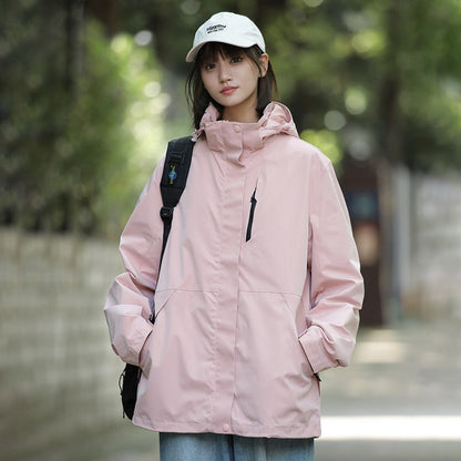 【アウター】ユニセックス アウトドア マウンテンパーカー ゆったりシルエット 3WAY仕様 着脱可能 カップル向け ジャケット【FCシリーズ】