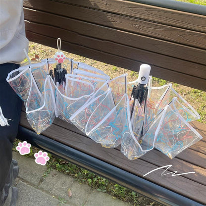 【グッズ】透明猫柄＆肉球プリント 癒し系かわいいキャラクター傘【SHシリーズ】