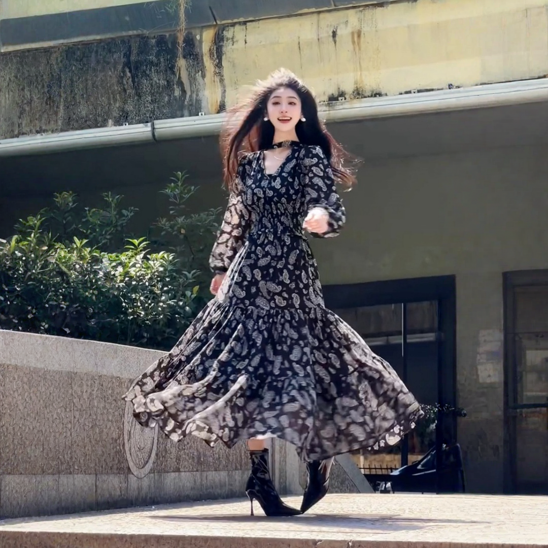 【ワンピース】ウエストマーク 春 秋 冬 細見え 長袖 ワンピース 【SHシリーズ】