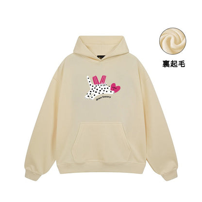 【トップス】🐱猫プリントパーカー ユニセックス ペアルック 秋冬 カジュアル【FCシリーズ】