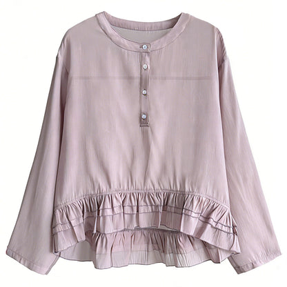 【トップス】フレンチシック 体型カバー シフォン ブラウス  【JZシリーズ】