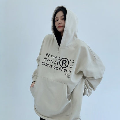 【アウター】春 秋 冬 厚手 オーバーシルエットハーフジップ フード付き パーカー ジャケット 【FCシリーズ】