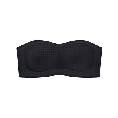 キャミワンピ必須！【グッズ】 夏 薄型 アイスシルク ストラップレスブラ レディース下着 滑り止め付き インビジブル / ノンワイヤー