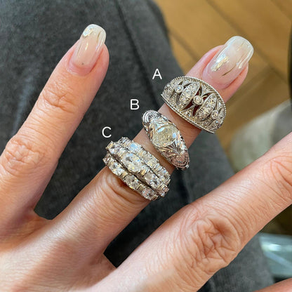 【グッズ】中古風シルバーリング 重ね付け 小众デザイン 高級感 キラーストーン リング