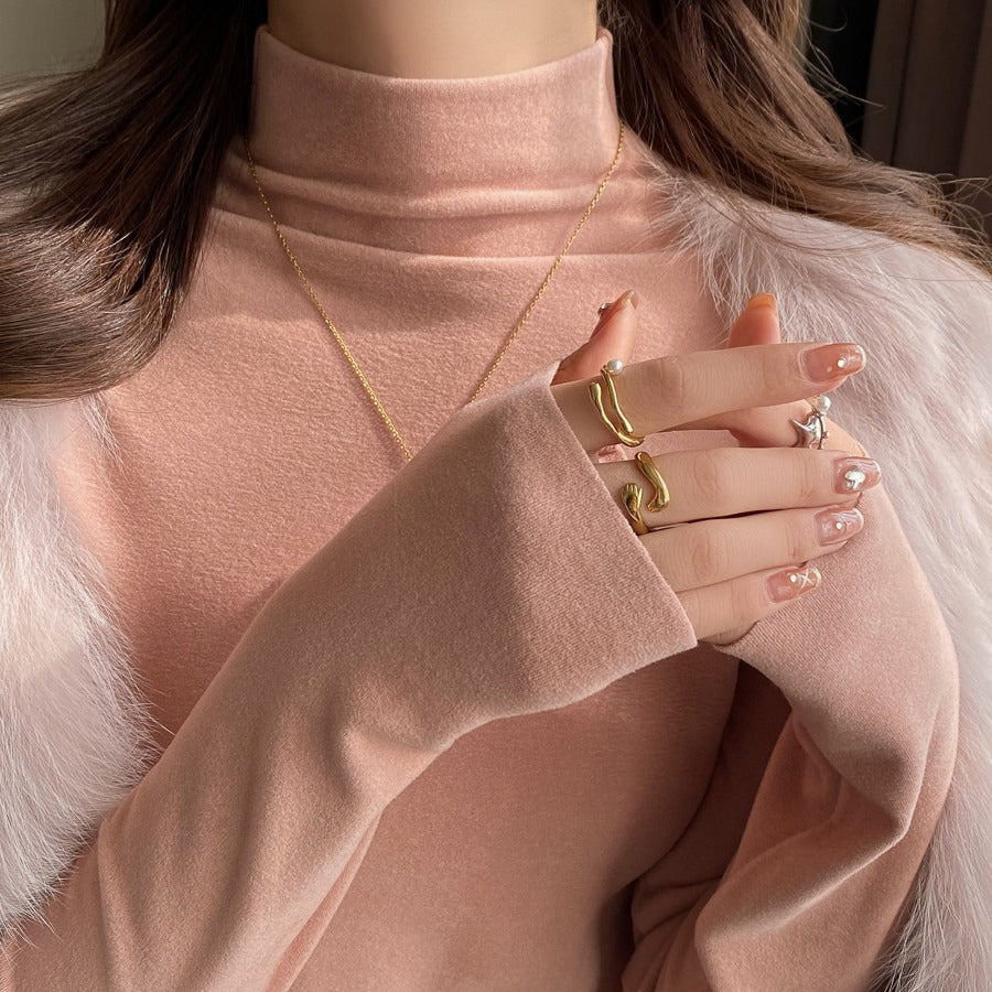 【トップス】🌈12色展開！ハーフタートルネックインナートップス 🏷️超万能 柔らかくて暖かい【JZシリーズ】