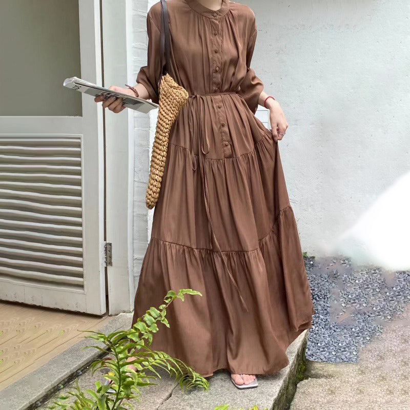 ワンピース】全8色 ゆったり プラスサイズ 長袖ワンピース – MADOECHO