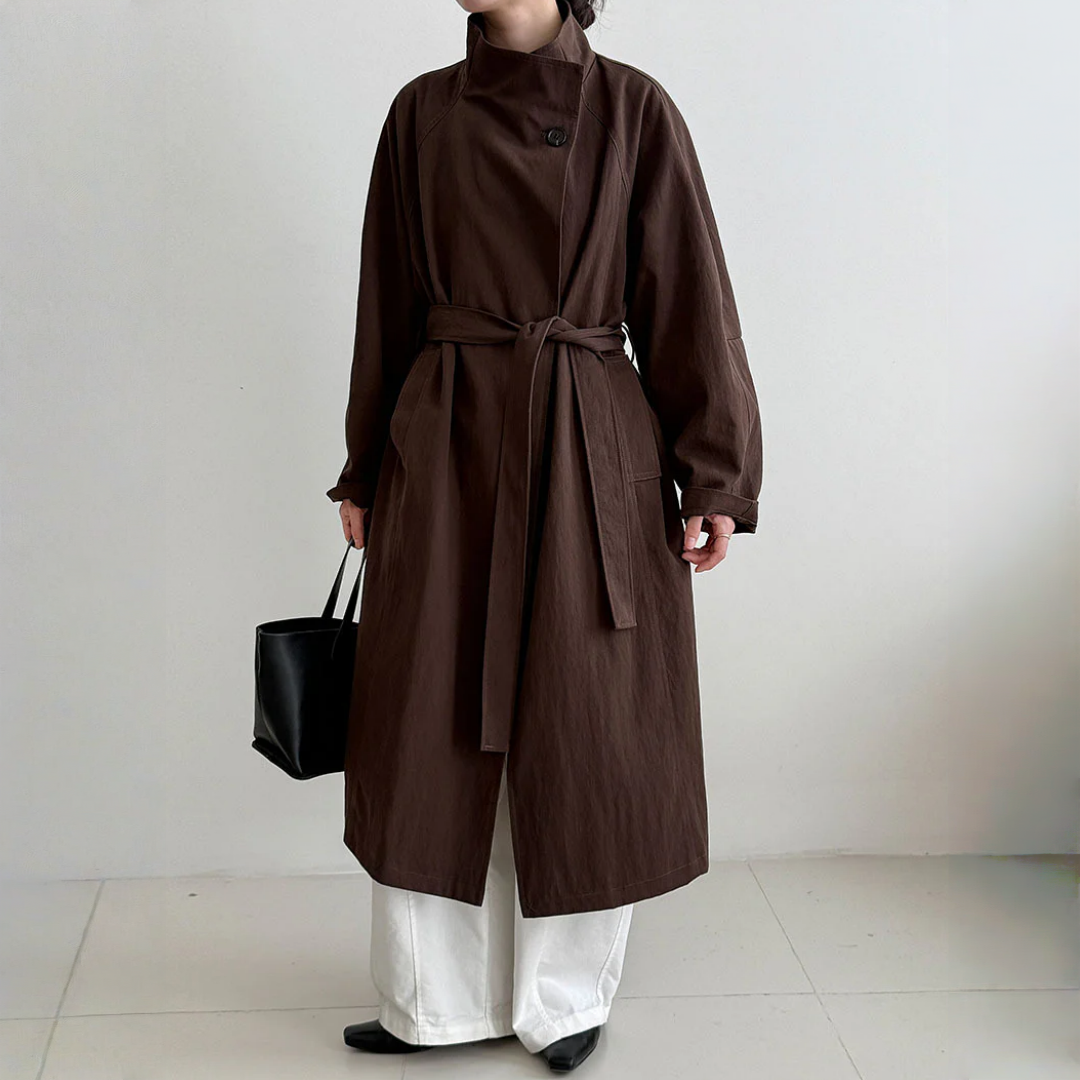 【アウター】春 秋 オーバーシルエット ミディアムロング丈 シングルボタン トレンチコート 【JZシリーズ】