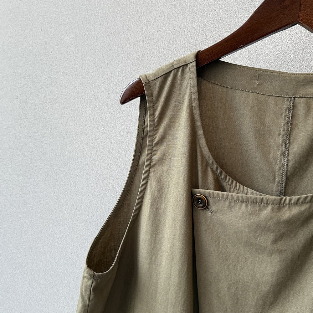 【来年夏再販】【ボトムス】夏 ノースリーブ ルーズ カーゴパンツ 【SNシリーズ】