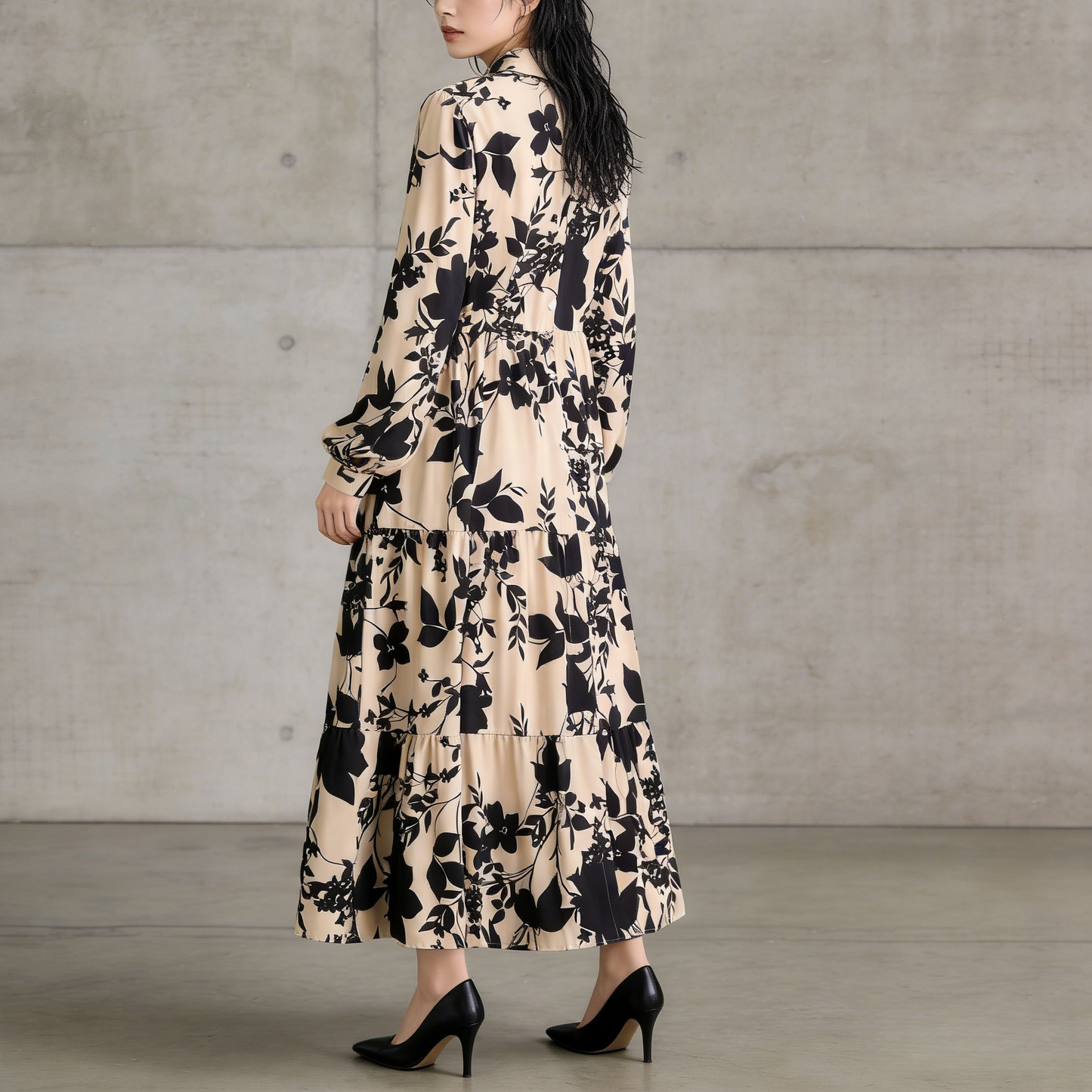 【60%OFF⭐️早い者勝ち】【ワンピース】プリント シングルボタン シャツ ロング丈 長袖 ワンピース 【SHシリーズ】